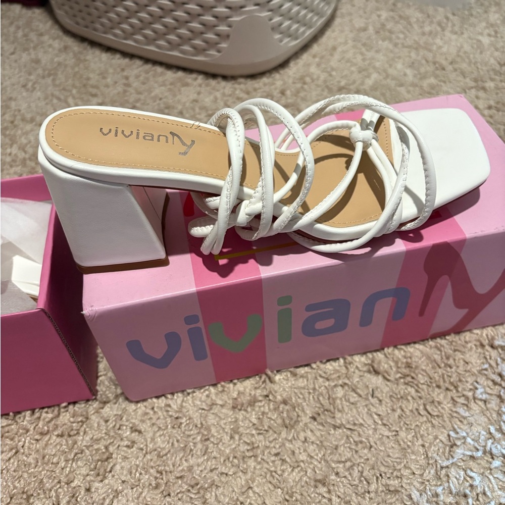 Viviana White Strappy Women's Heels
